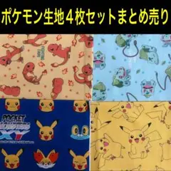 ポケモン 生地 はぎれ 4枚セット まとめ売り
