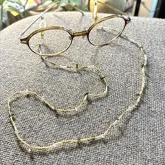 メガネチェーン マスクチェーン ビーズ装飾 ハンドメイド スモーキークォーツ