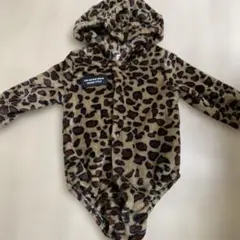 ヒョウ柄 フード付きロンパース