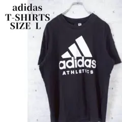 adidas ビッグプリントロゴ Tシャツ ブラック L
