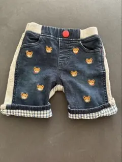 ミキハウス　ズボン80 クマ刺繍ショートパンツ2点セット 80