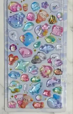 立体　シール　うみのいきもの　水族館　ラッコ　ペンギン　イルカ　シール帳