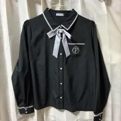 axes femme POETIC リボンタイ付きブラウス ブラックのサムネイル