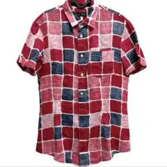 美品❗️ARMANI JEANS（アルマーニジーンズ）麻100総柄 半袖シャツLのサムネイル
