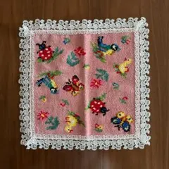 新品未使用 FEILER フェイラー ハンカチ タオル 近沢レース ピンク 花柄