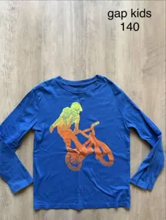 GAP kids ロンT 青がいこつ　140 gapスカル