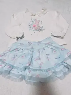 メゾピアノ うさぎ セットアップ スカパン