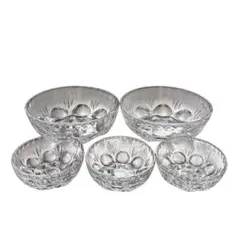 昭和レトロ ガラス小鉢 5個セット デザートボウル 菓子鉢 小皿 希少