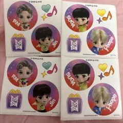 普通郵便BTS TinyTANシール4枚RM Jin SUGA j-Hope