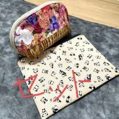 ハンドメイドポーチ　ファスナーポーチ　小物入れ　動物柄　セット売り