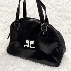 Y2K courreges トートバッグ ブラック レザー デカロゴ 2way Y2K courreges トートバッグ ブラック レザー デカロゴ 2way - メルカリ