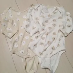 長袖　ロンパース　くま2枚セット　90
