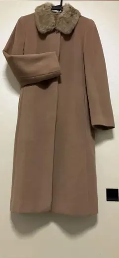 【cojana】横糸アンゴラ100%ロングコートゆったり7 号　 軽くて暖か