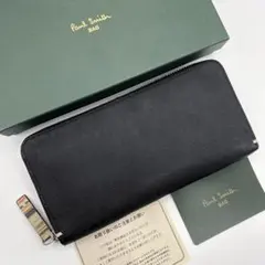 ポールスミス 長財布 ラウンドジップ ジップストロークグレイン 黒