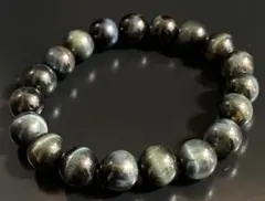 天然石ブルータイガーアイ（ホークスアイ）10mm玉AAAのブレスレット-01