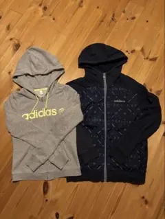 adidas フード付きパーカー 2色セット S