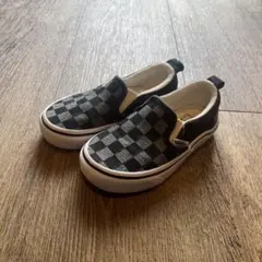 VANS ブラック・チェック柄 スリッポン