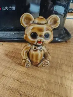 陶器製 クマの置物 레트로
