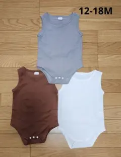 ベビー肌着 タンクトップ 3色セット 12-18M