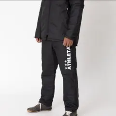 ATHLETA 中綿ブラックパンツ サッカー フットサル ロングパンツ 防寒