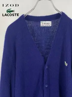 VTG70’s IZOD×LACOSTE ネイビーVネック アクリルカーディガン