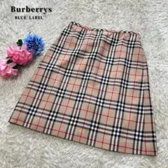 【美品】バーバリーブルーレーベル　プリーツスカート　ノバチェック　size36