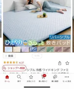 美品　TEIJIN リバーシブル 敷きパッド 接触冷感
