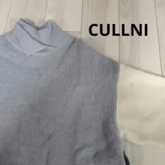 【クルニ】Double High Neck Slit Knit