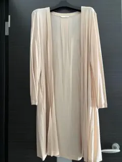 qualité ベージュ ロングカーディガン