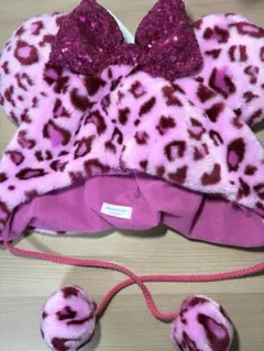 【新品】ディズニー ヒョウ柄 ファンキャップ ピンク