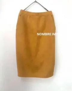 【美品】NOMBRE IMPAIR スエードロングスカート　イエロー系　ミモレのサムネイル