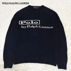 完売品 POLO RALPH LAUREN 旧タグロゴ ニット ネイビー S