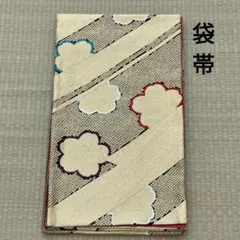 袋帯 正絹 斜め縞に桜 金 振袖 六通柄のサムネイル