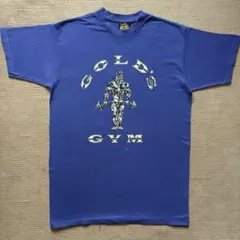 【希少】90s USA製 ゴールドジム Tシャツ M 紺色 GOLD'S GYM