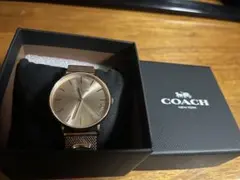 電池交換必要【箱・ショップ袋付】COACH 腕時計 ペリー レオパード柄 