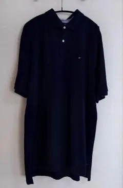 ☆US古着トミーヒルフィガー/ネイビー/ポロシャツ/ビッグサイズ/XL