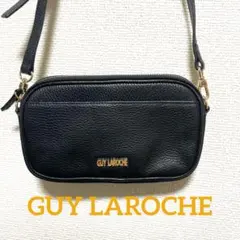GUY LAROCHE ショルダーポーチ 黒 レザー