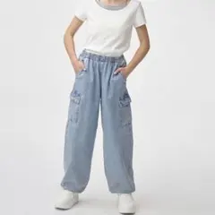 GU ライトデニムカーゴバレルレッグパンツのサムネイル
