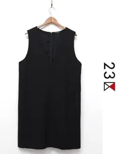 G542/美品 23区 ジャンプスカート Vネック ノースリーブ 44 黒