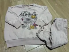 Aming(アミング) フラワーピンクトレーナーとピンクパンツセット(80cm)
