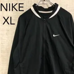 NIKE ブラック ナイロンジャケット XL 刺繍ロゴ　バックプリント