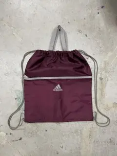 00s adidas アディダス　ナップサック　エンジ　赤　y2k ワンポイント