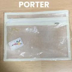 PORTER メッシュポーチ メッシュジップバッグ マルチケース ホワイト 