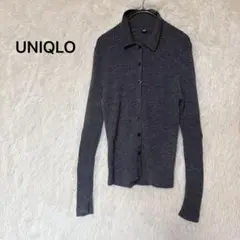 UNIQLO エクストラファインメリノリブポロカーディガン 　ウール100%
