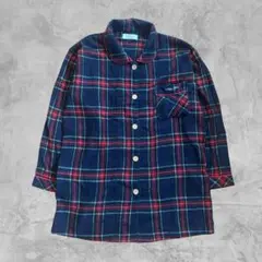 フランネル チェック柄 パイピングシャツ ヴィンテージ 長袖