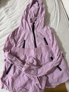 ZARA 薄紫 フード付きウィンドブレーカー Lサイズ