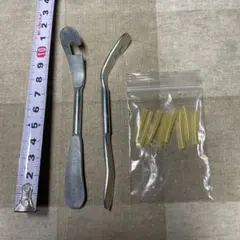 金属製 タイヤレバー 2本セット&虫ゴム8個のサムネイル