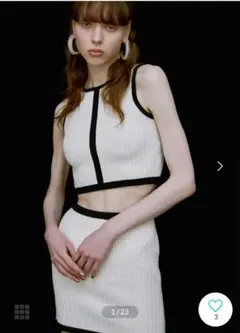 eimy istoire バイカラーミニセットアップ ブラック ホワイト