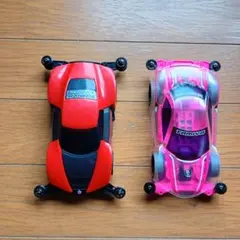タミヤ ミニ四駆 赤/ピンク 2台セット 新型シャーシ