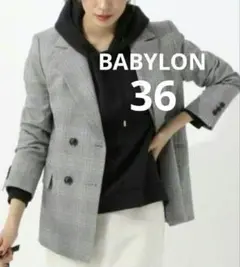 美品 BABYLON ダブルテーラードジャケット グレンチェック Sサイズ 36のサムネイル